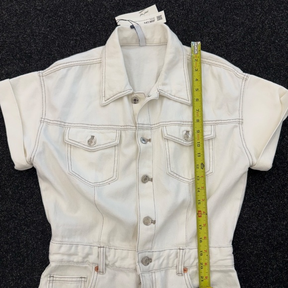 Zara White Denim Jumpsuit Size Medium (NWT) - Picture 2 of 7